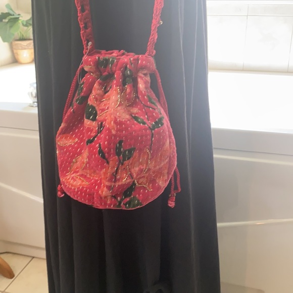 Free People Velvet Moon Crossbody Bag Satchel Red - Picture 6 of 13